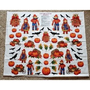 Cranston Print Works Country Autumn Appliques Fabric Panel by V.I.P. Halloween